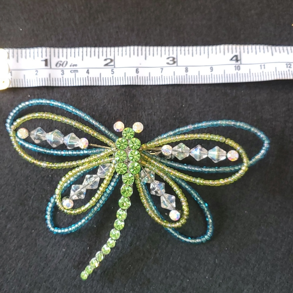 Beaded dragonfly brooch